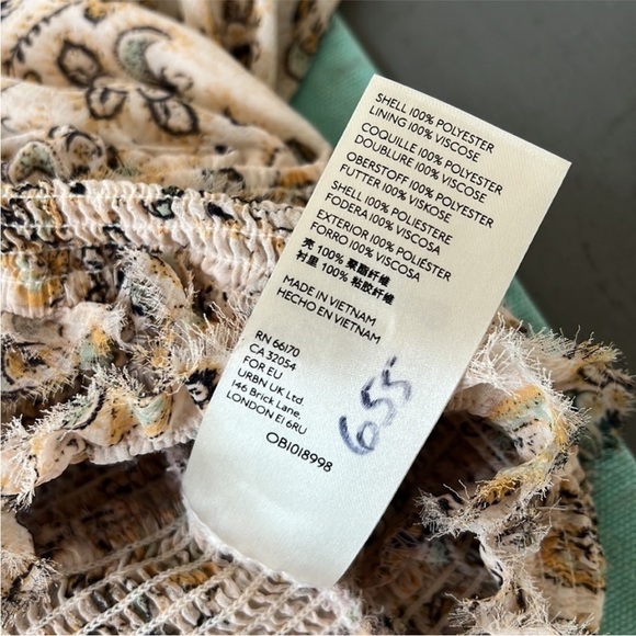 Free People Long Sleeve Tiered Smocked Bodice Floral Paisley Print Lolita Top - Picture 10 of 12